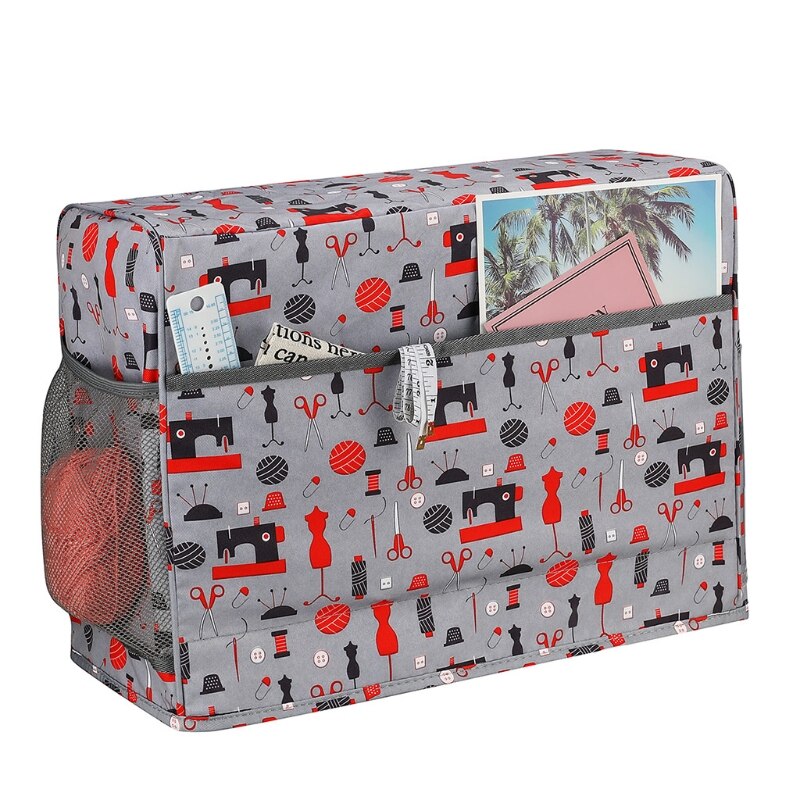 Sewing Machine Cover with Storage Bag Protective Quilted Dust Cover with Pockets