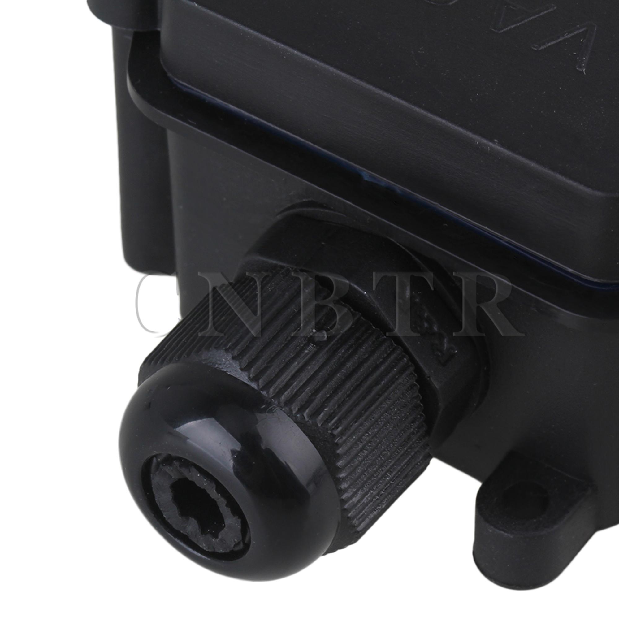 CNBTR Black 2 Way Cable Junction Box with T06-3 Terminal for Outdoor Light