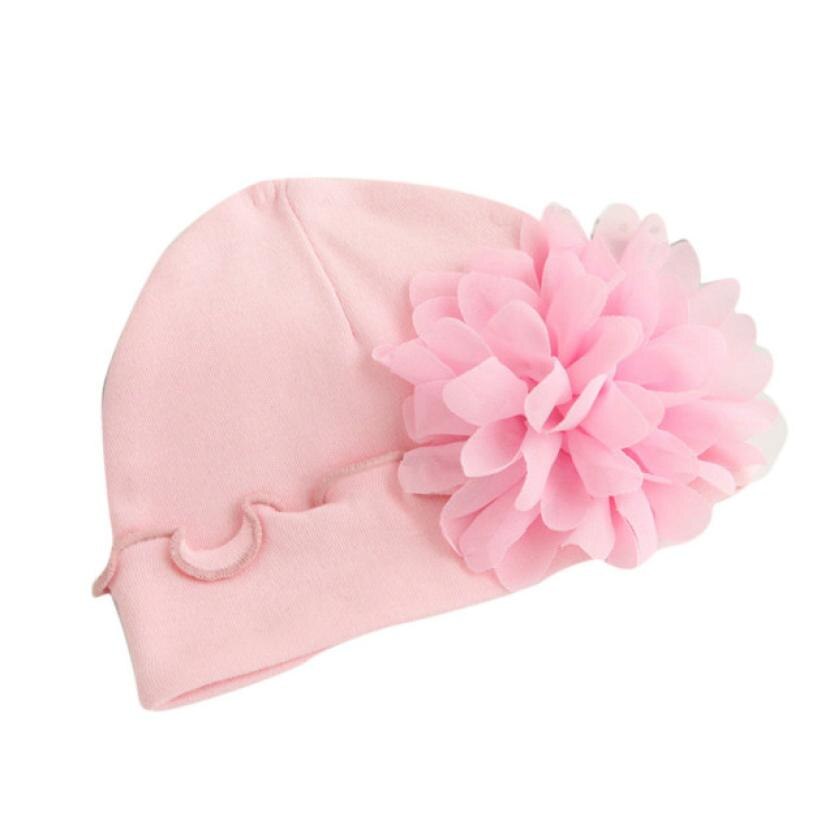 Baby Hat Baby Cap Newborn Baby Girls Infant Toddler Flower Hat Cotton Soft Hat Cap PK 15: Pink