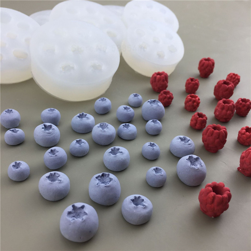 Nuova simulazione candela di frutta stampo in silicone 3D mirtillo lampone a forma di fondente stampo fai da te cioccolato stampo da forno strumento di decorazione della torta