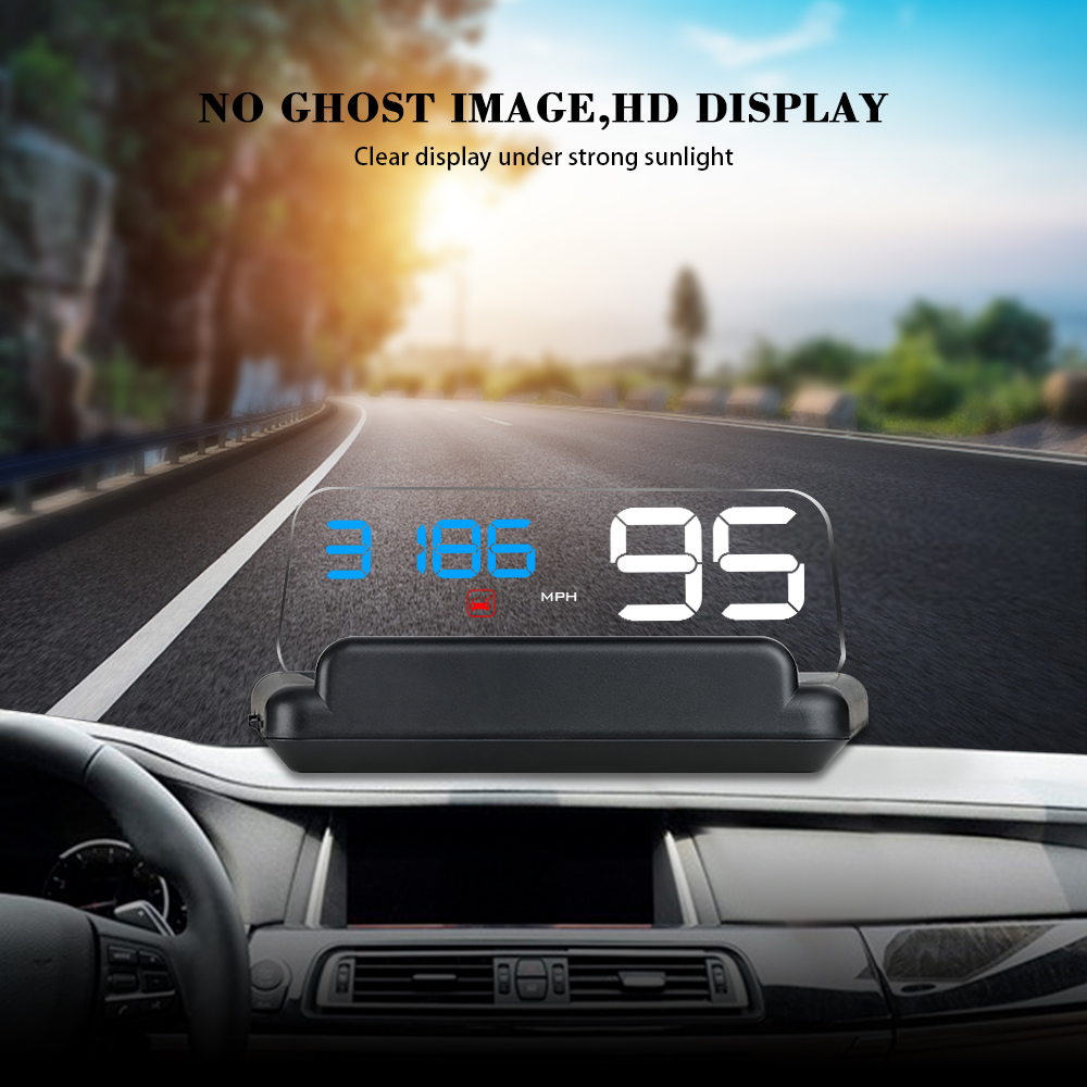 C500 Hud Auto Head Up Display OBD2 Met Spiegel Projectie Digitale Auto Snelheid Projector Security Overspeed Rpm Voltage Alarm Systeem: Blauw