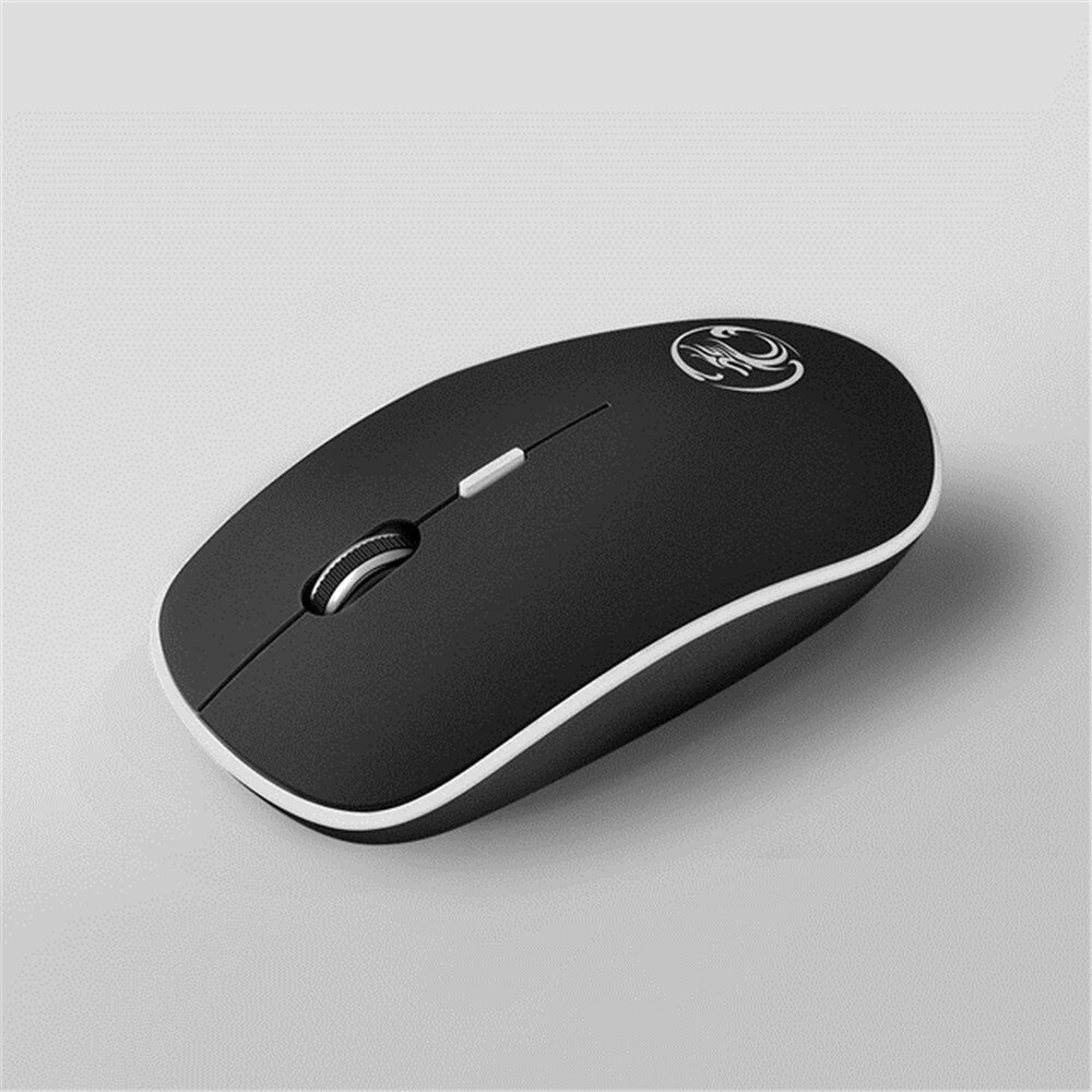 Wireless Mouse Silent Computer Mouse 1600 DPI Ergonomic Mause Noiseless Sound USB PC Mice Mute Wireless Mice for Laptop: black