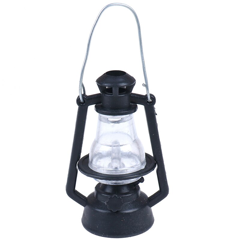 Retro Black Kerosene Lamp 1:12 Dollhouse Children Baby Toy Mini Furniture Miniature Toys: Default Title