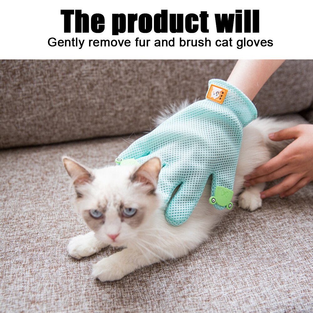 Kat Grooming Handschoen Voor Katten Wol Handschoen Huisdier Ontharing Borstel Kam Handschoen Voor Pet Reiniging Massage Handschoen Voor Dieren