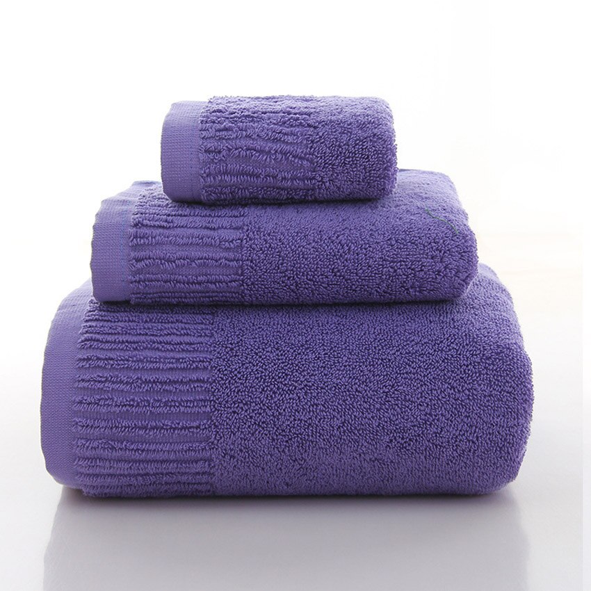 3 Stukken Van Pure Kleur Dikke Handdoek Set, Puur Katoen Zacht Gezicht Handdoek, volwassen Kinderen Baden Spa Handdoek, Huishoudelijke Badkamer: Royal Blue