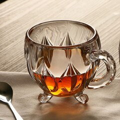 210ml krystalglas te kaffe vand kop gennemsigtig kop hjem mælk blomst te juice glas kopper krus med håndtag til: Default Title