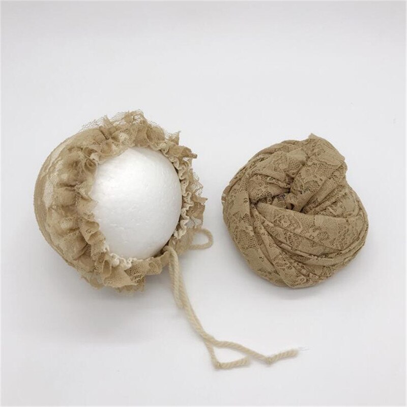 Chapeau en dentelle extensible pour -né | Couverture enveloppantes, accessoires pour photos de bébés, vêtements pour photos de bébés: camel