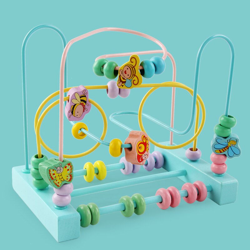 Cuentas alrededor de los macarrones, pulsera de cuentas para bebé de 6-12 meses, juguetes educativos para niño y niña de 1-2-3 años, de educación temprana