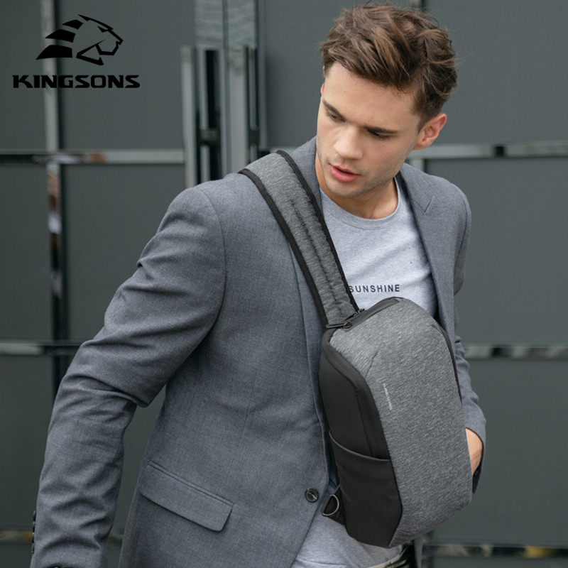 Kingsons multifunktion lille rygsæk crossbody taske vandtæt herre brysttaske 11 tommer laptop ipad skuldertaske herre brysttaske