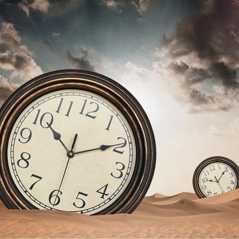 12 Inch Silent Retro Wall Clock Quartz Decorative Table Dial Battery Non-Ticking Digital Clock for Bedroom