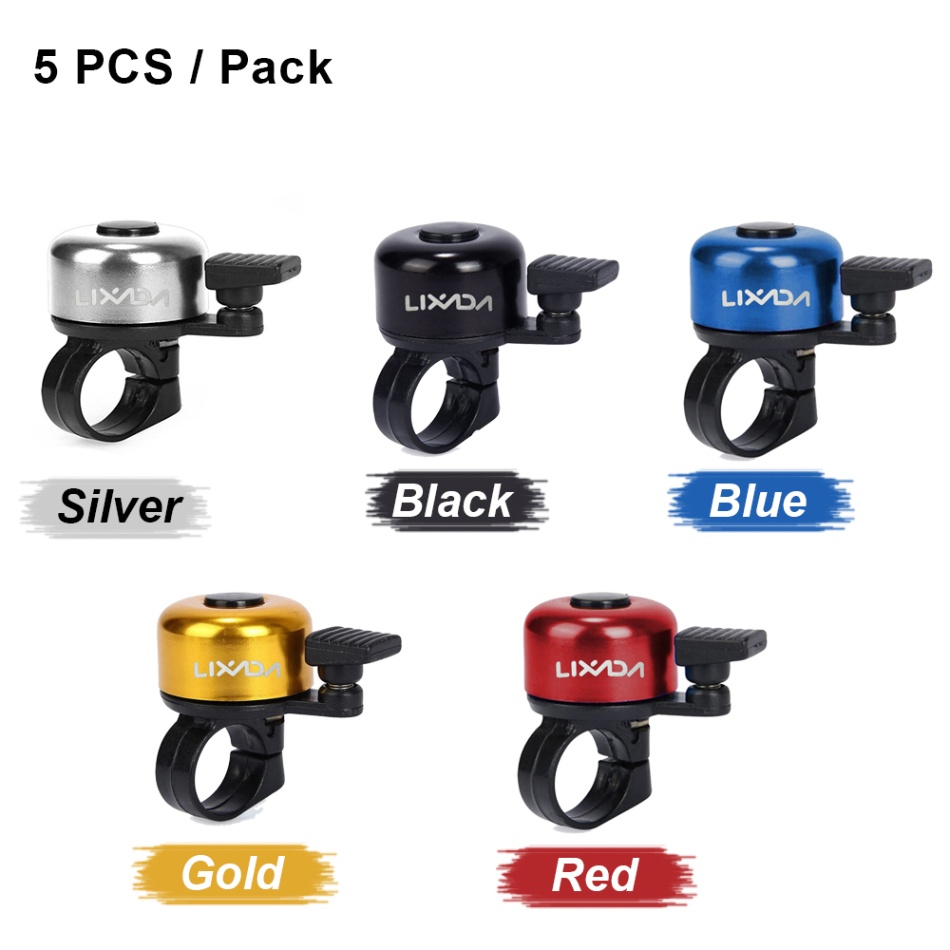 LIXADA-bocina de aleación para bicicleta de montaña, alarma de sonido para manillar de Ciclismo de seguridad, campana de Metal, accesorios para bicicleta: 5pcs