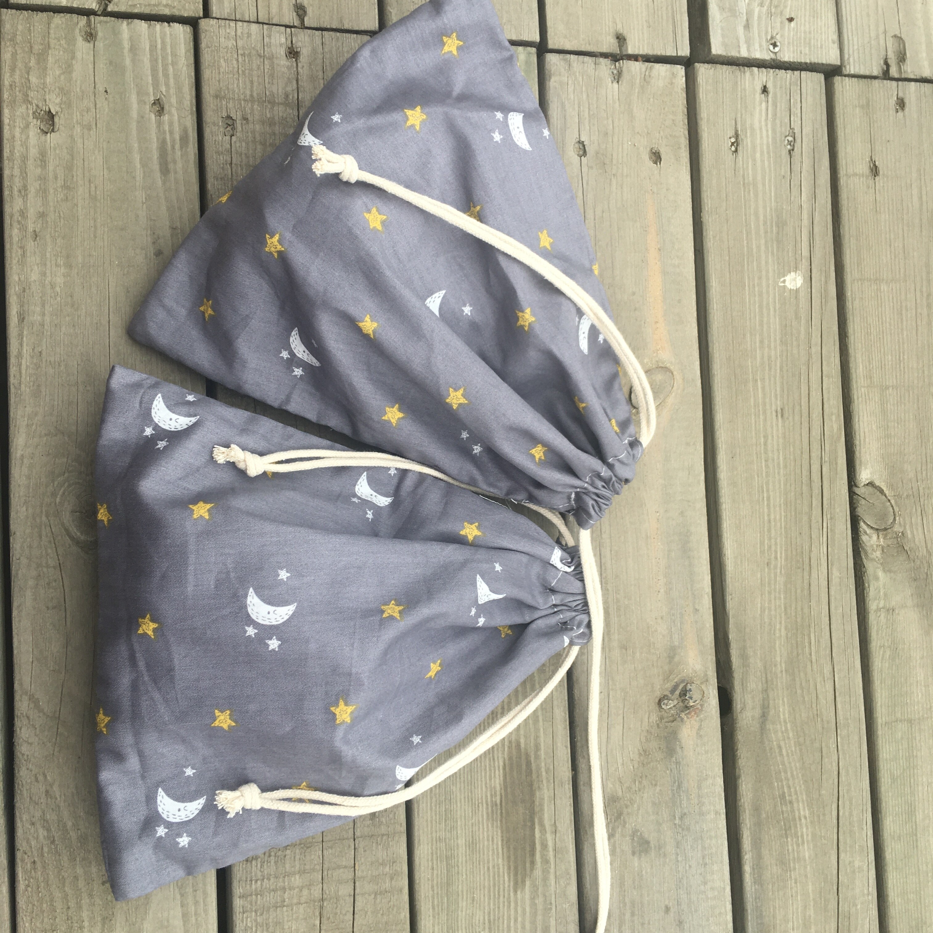 1pc bawełna diagonal sznurkiem zorganizowana torba torba na prezent na przyjęcie księżyc gwiazda szara podstawa YL618d