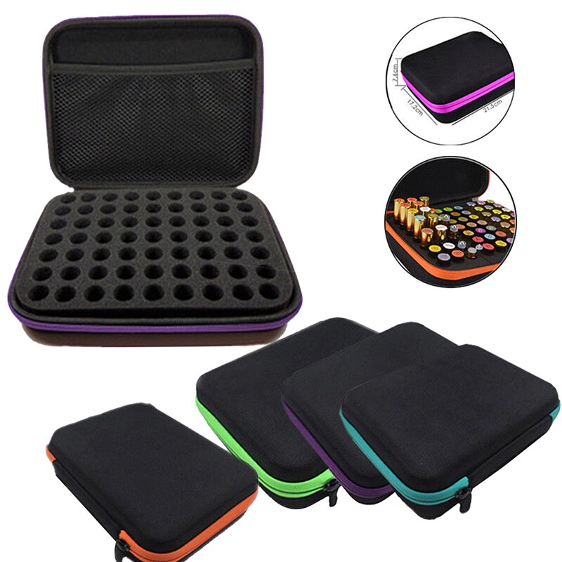Travel 63 Bottle Essential Oil Carry Case 1-3Ml Holder Storage Aromatherapy Hand Bag