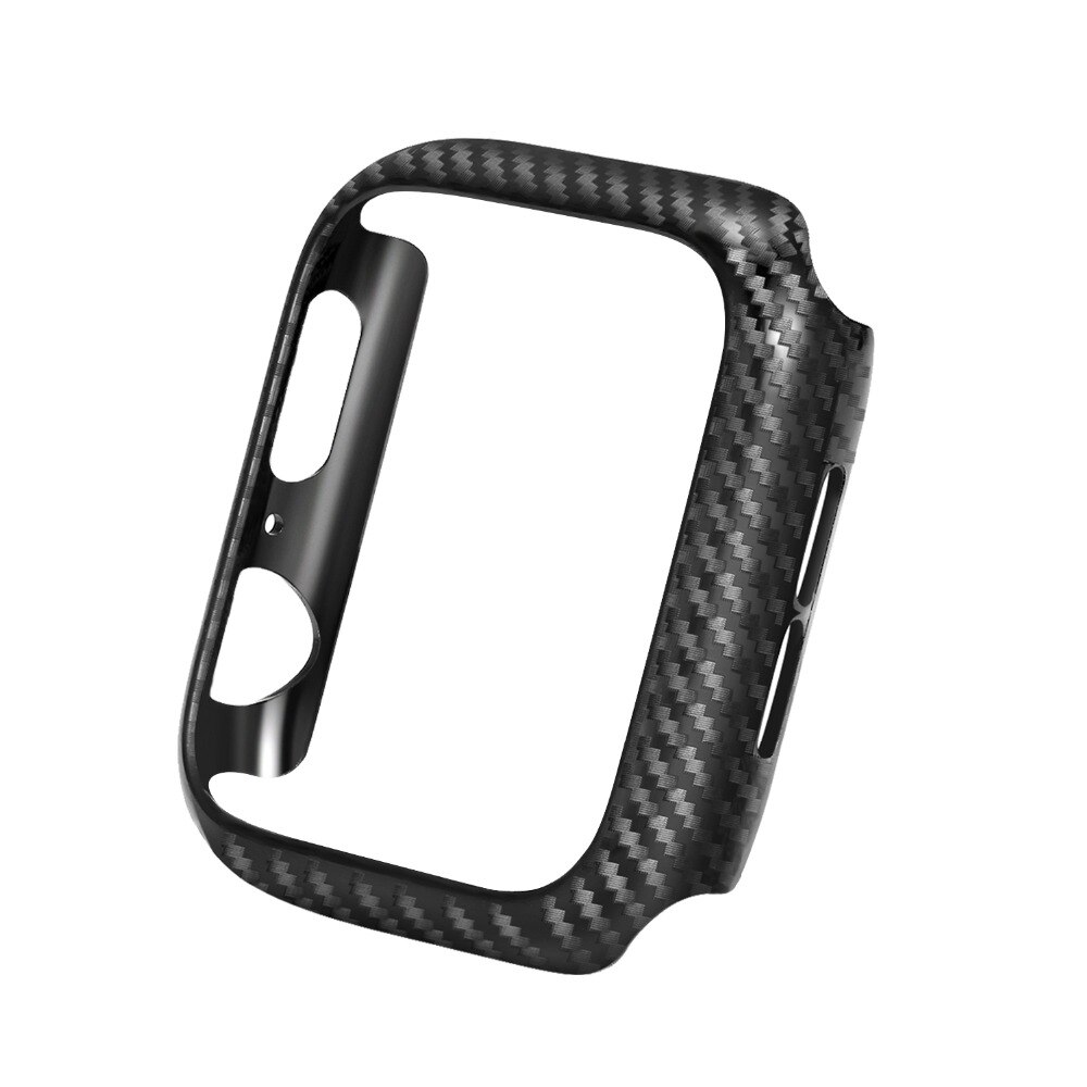 Carbon Fiber Case For Apple Watch 5 4 3 44mm 40mm iWatch band 42mm 38mm bumper Protective PC Ultra Thin Lines shell Frame cover