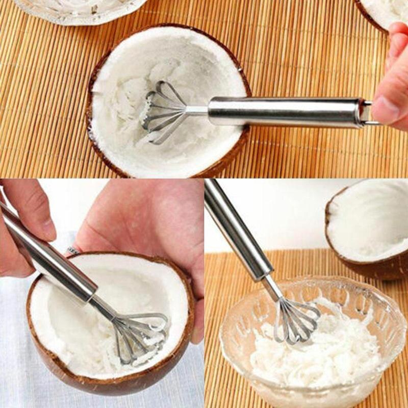 Coconut Shaver Steel Fish Scale Scraper Fish Skin Brush Peeler Fish Cleaning Tool Kitchen Gadget LPT5214
