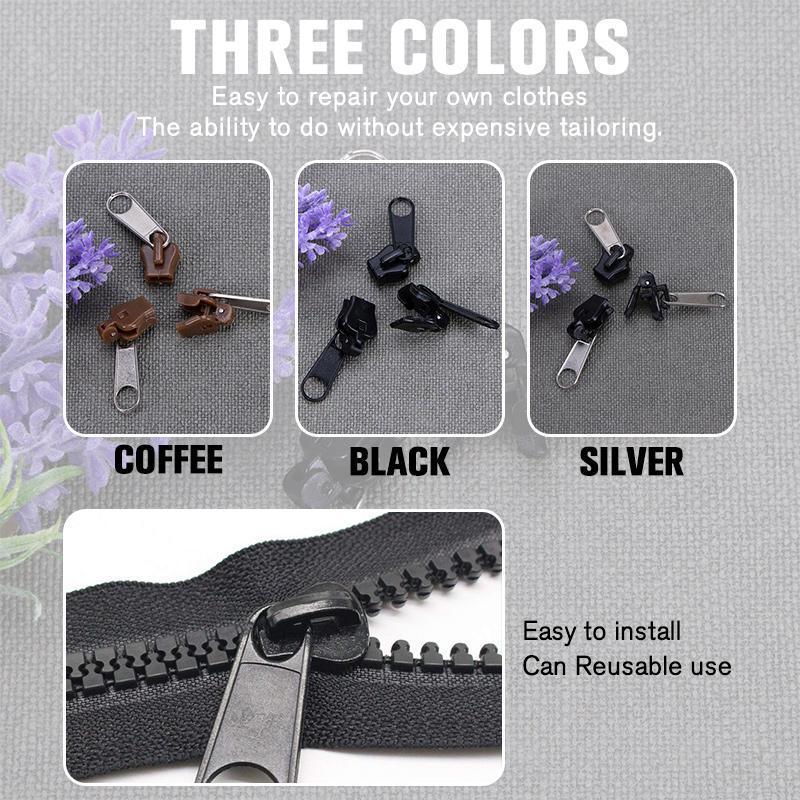 6Pcs/Set Universal Instant Fix Zipper Repair Kit Replacement Zip Slider Teeth Zippers For Sewing Clothes DIY Tools zipper