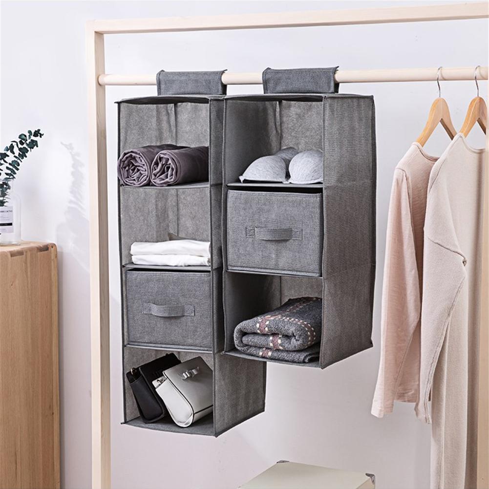 Wardrobe Hanging Storage Bag Interlayer Drawer Type Clothes Hangers Holder Portable Hanging Closet Underwear Organizer