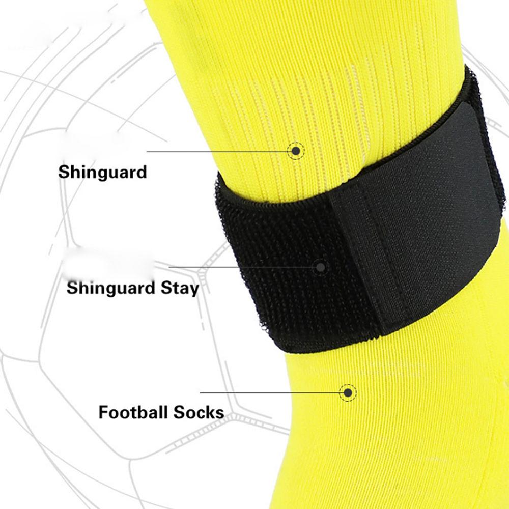 1 Paar Voetbal Shin Guard Blijven Vaste Bandage Tape Scheenbeschermers Voorkomen Off Verstelbare Elastische Sport Bandage