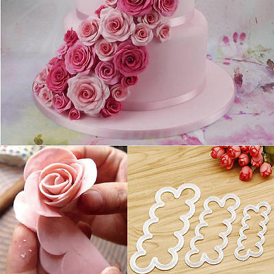 3D Rose Cutter Bloem Mold Sugarcraft Decorating Gereedschap Fondant Cake Bakken Maker
