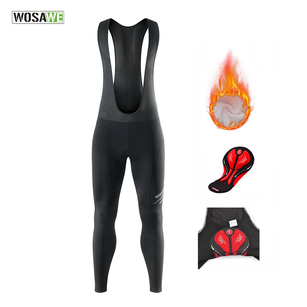 WOSAWE męnarty zimowy polarny strój rowerowy spodnie wioślarz górski wyścielane żelem rajstopy MTB wioślarz długie spodnie wiatroszczelny strój rowerowy spodnie