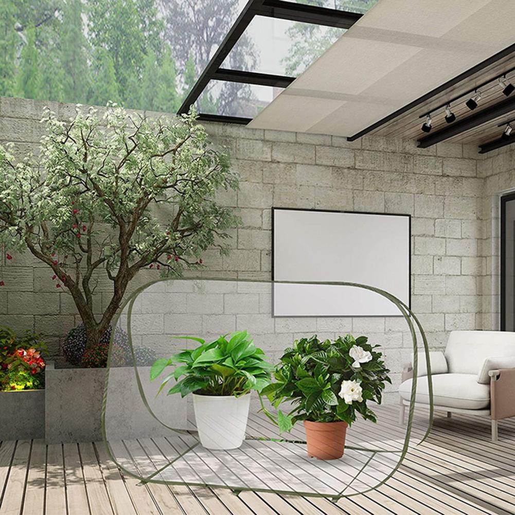 Useful Plant House Roll-up Window Flower Shelter Lightweight Visible Easy Installation Potted Greenhouse Cover