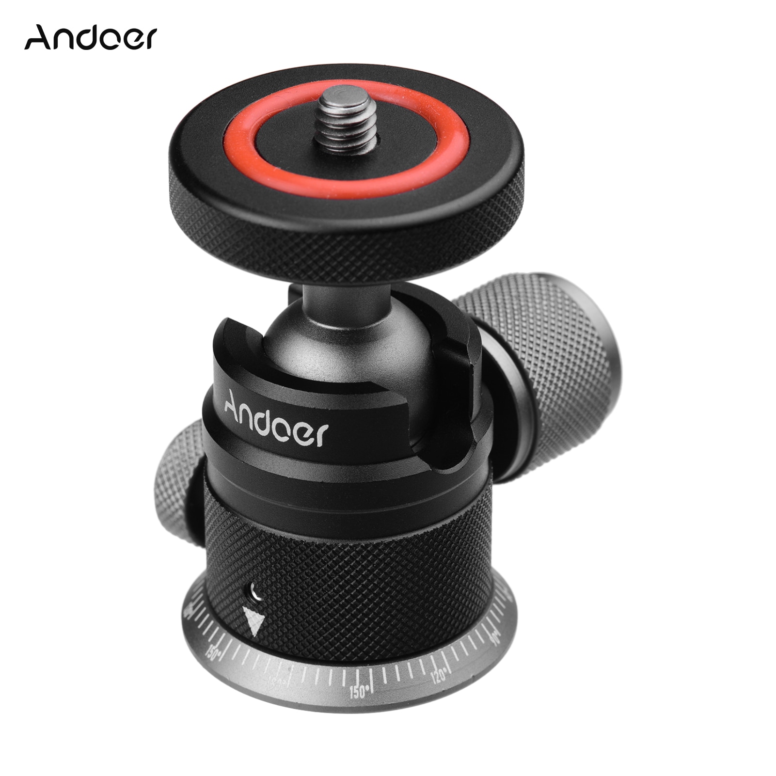 Andoer-trípode de aleación de aluminio con cabezal de bola, Base panorámica escalada, montaje Universal 1/4 para trípode de cámara sin espejo DSLR