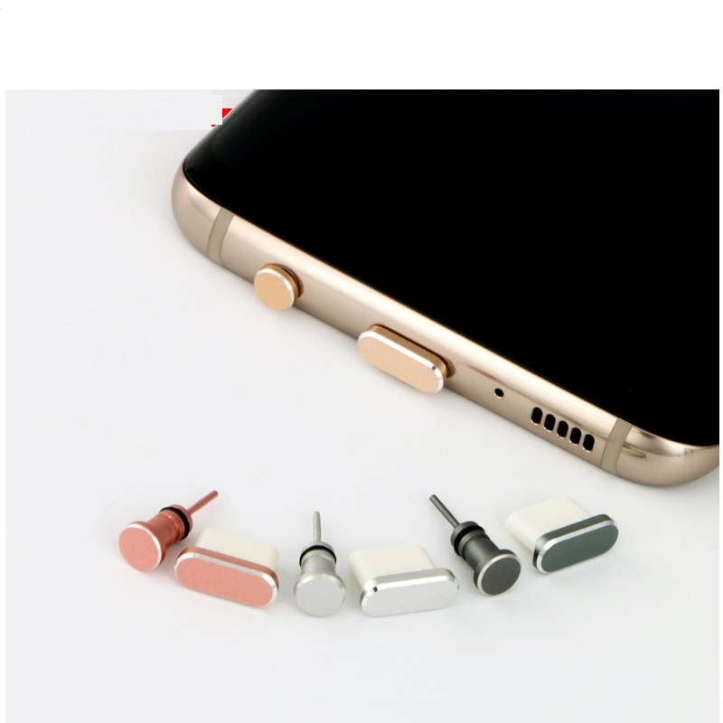 Type-C Phone Charging Port 3.5mm Earphone Jack Sim Card Type C Anti Dust Plug For Samsung S9 S8 A5 A7 Huawei P9 P10