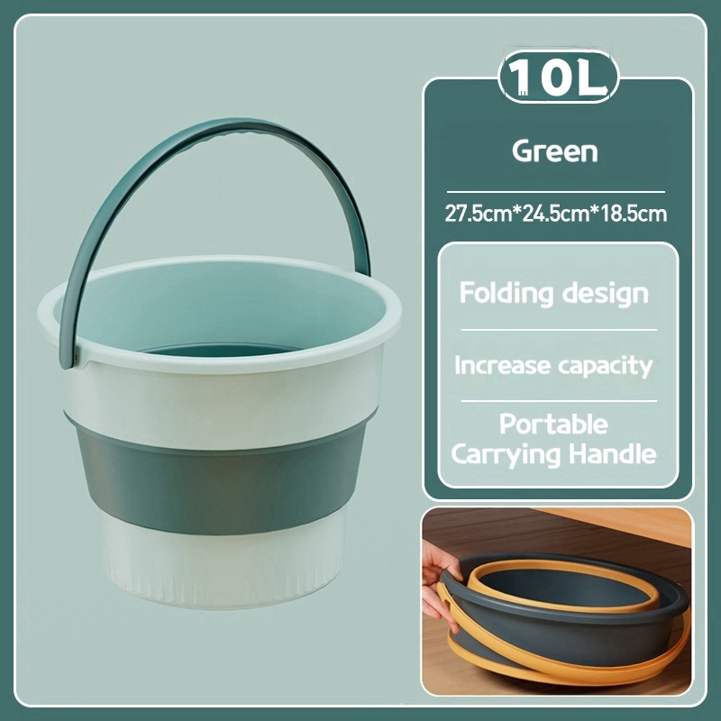 5/10L/17L Portable Folding Bucket for Washing Outdoor Foldable Basin Silicone Water Bucket Camping Space Saving Car Wash Buckets: Lavender