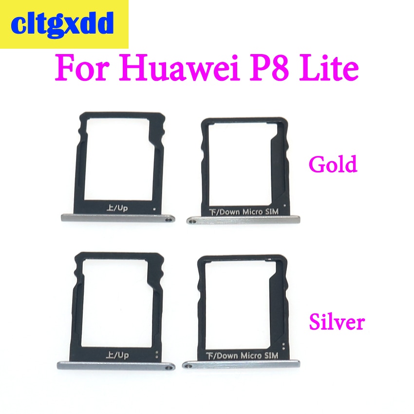 cltgxdd 1Set For Huawei P8 Lite SIM Card Tray and Micro SD Card Tray Slot Socket Adapter Repair Replacement Parts