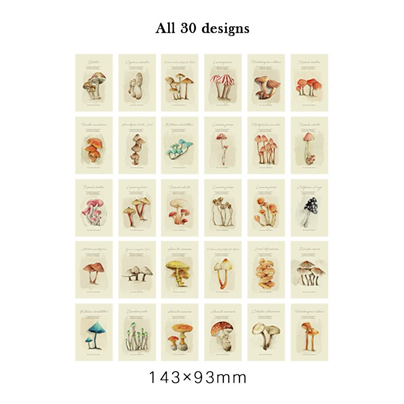 30 ark/pakke søde svampe postkort lykønskningskort kontor kontor og skole papirvarer