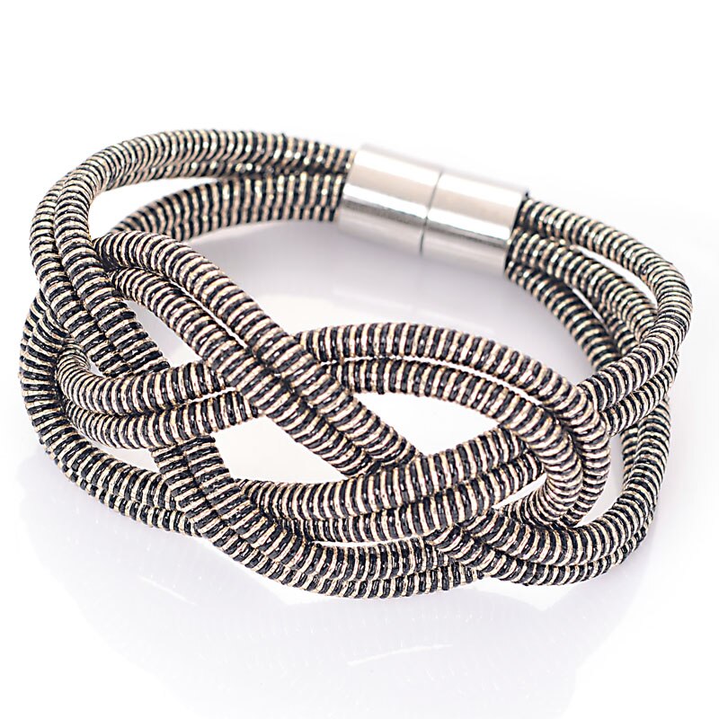 Minbsp Trendy Fashion intrecciato cavo a strisce nodo grande infinito chiusura magnetica bracciale con ciondolo per bracciali da donna regali gioielli