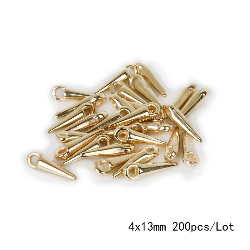 100-200 pcs/lot Rhodium/or couleur CCB plastique cône forme perles breloques pendentifs pour Bracelet collier bijoux à bricoler soi-même résultats: Couleur or