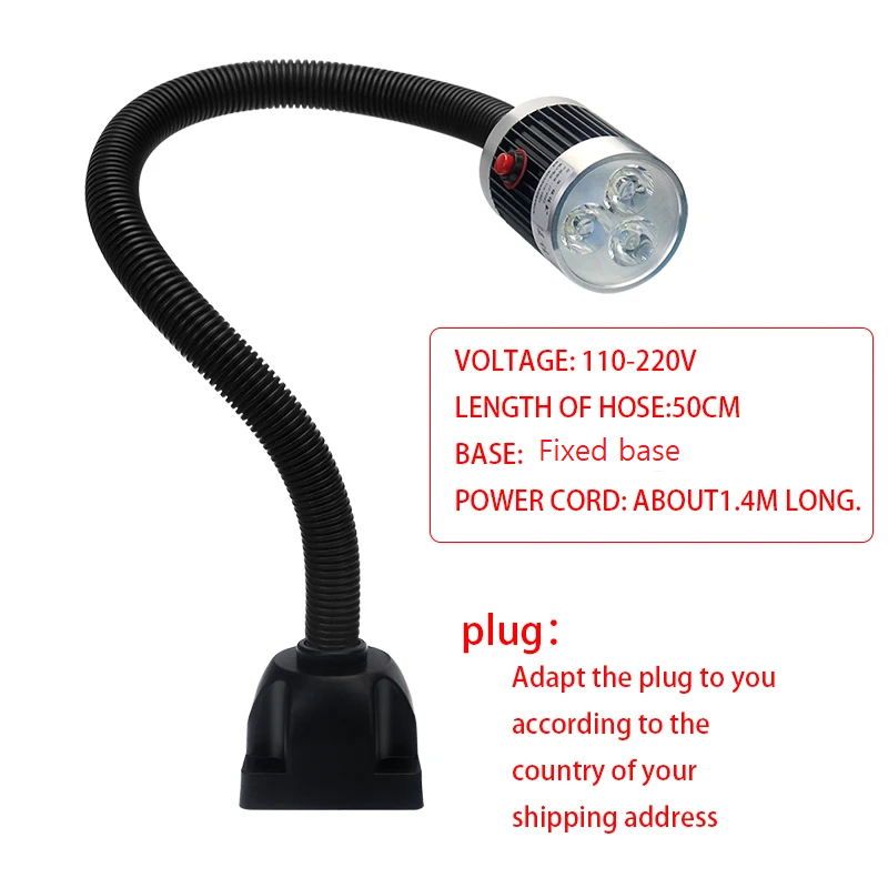 LED CNC Werkzeugmaschine Arbeitslampe Drehmaschine langer Schwanenhals Werkstatt Arbeitsscheinwerfer Magnetisch / Schraubsockel Superhelle Industrielampe: Schwarz / 70w