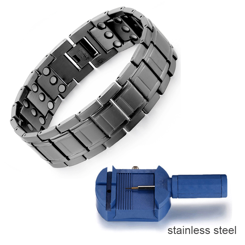 3x Sterkte Koperen Armbanden Voor Mannen Puur Koperen Magnetische Armband Met 3 Rij Neodymium Magneten Verstelbare Lengte Voor Mannen: Kobalt Violet