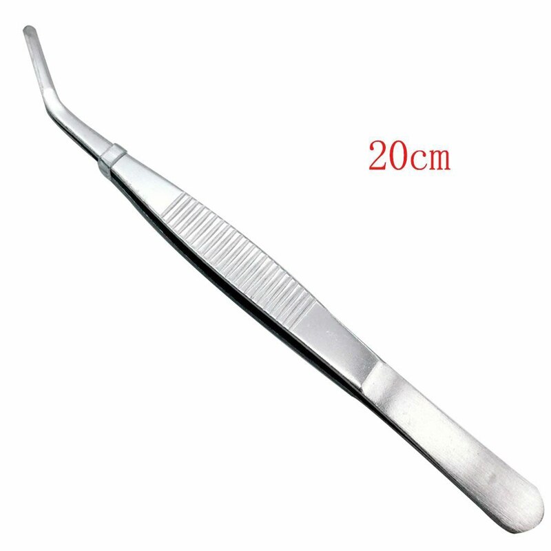 Flere typer kokken plating pincet præsentation rustfrit stål tang køkken tilbehør bbq grill mad klip: Albue 20cm