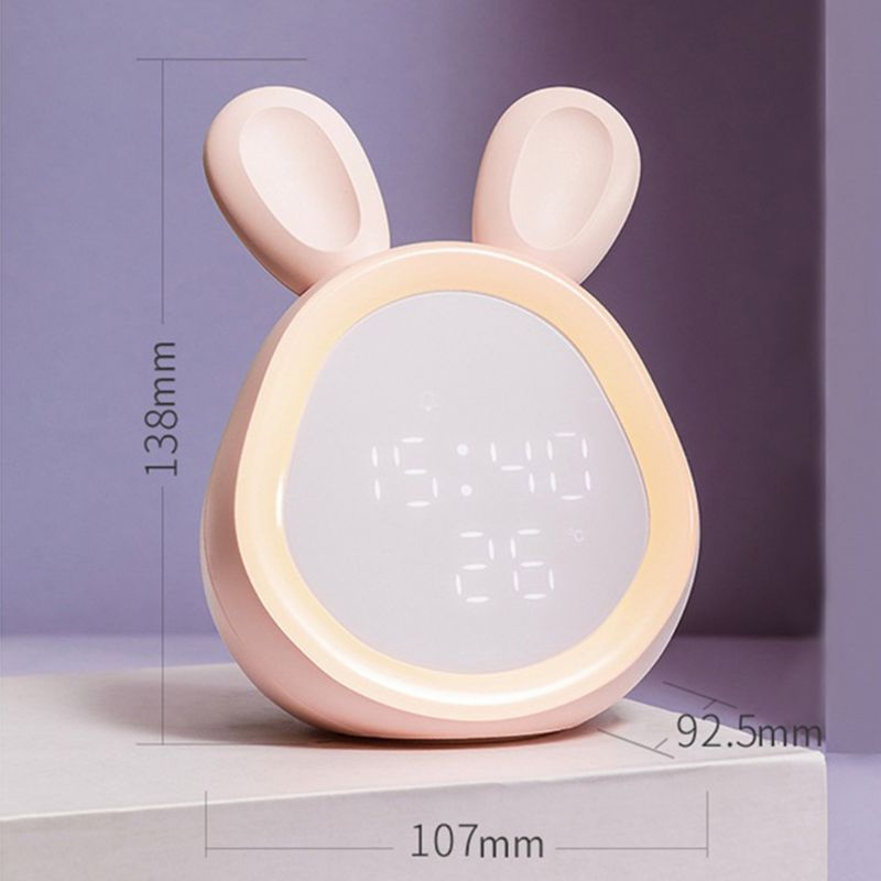 Bluetooth Alarm Clock LED Night Light Voice Control Temperature Display Bedside A9LA