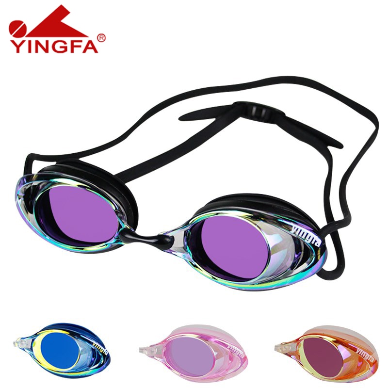 Svømmebriller yingfa dykning surfing briller optisk elektroplade vandtæt silikone reducerer blænding svømmebriller