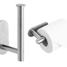 Stainless Steel Wall Toilet Paper Roll Holder Black Silver Self Adhesive Toilet Paper Holder for Bathroom Stick Wall Towel Rack