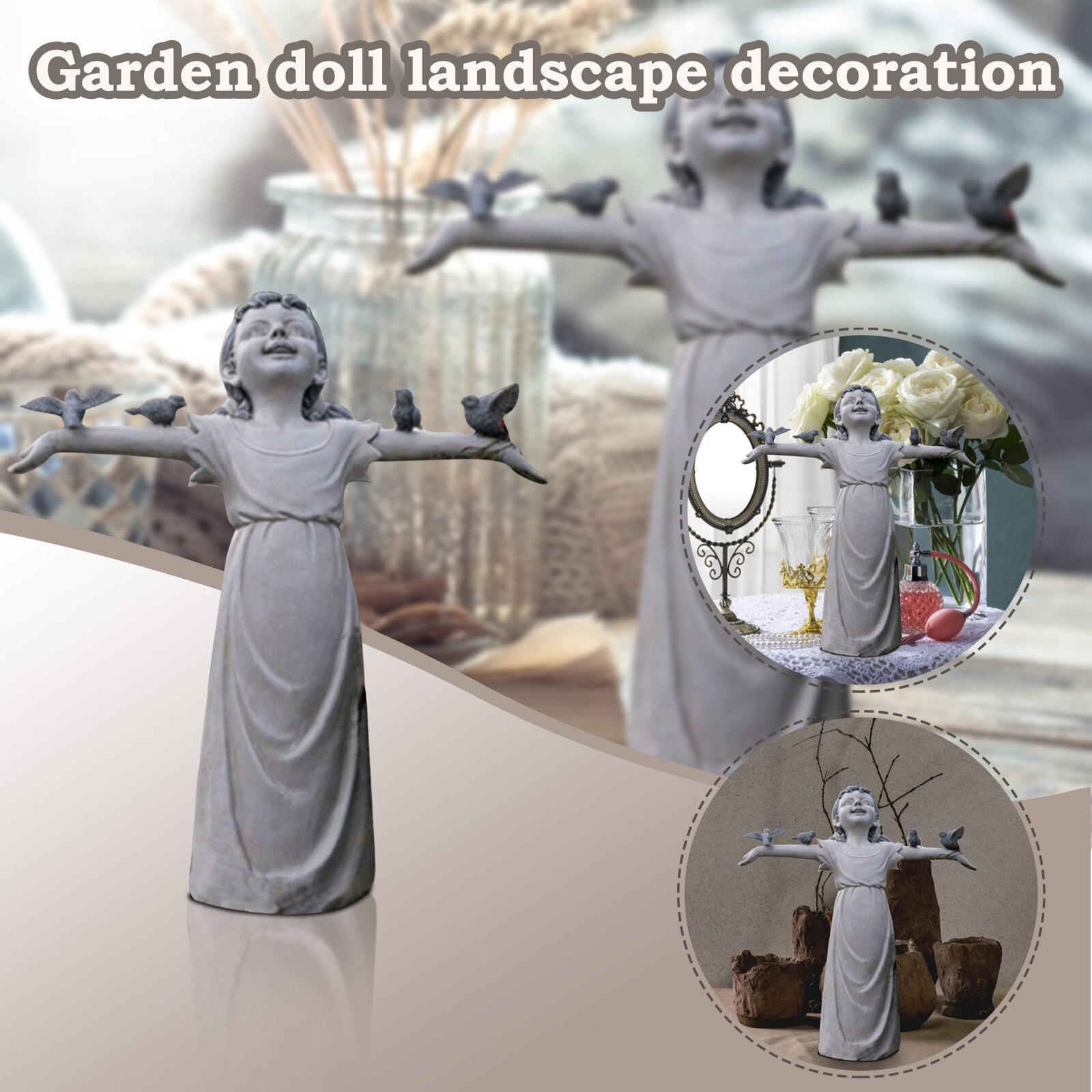 Little Girl Garden Statue Felicity Sculptures Courtyard Home Garden Figurines Decoartion Ornament Accessories