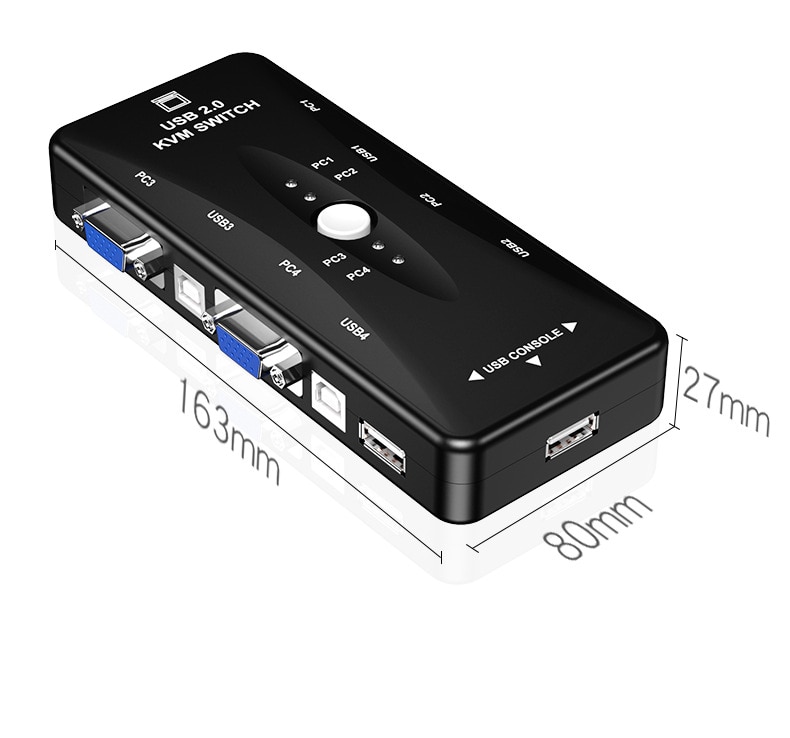 KVM switch 4 in 1 out Manuale VGA dispositivo USB con la tastiera e il mouse quattro in e uno fuori Digitale rete di computer