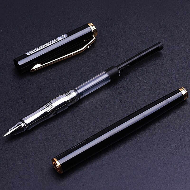 1pc Deli Metal Fountain Pen School Office Supplies Student Stationery Business Writing Ink Pens