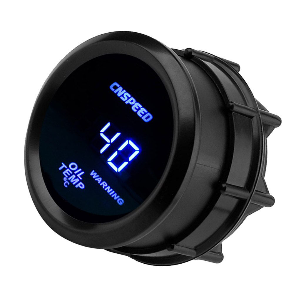 2 "52mm LED Digitale Blauwe Olie Temp Gauge Meter Graden Celsius Met Sensor Waarschuwingslampje