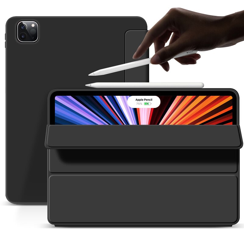 Voor Ipad Pro 11 Case Smart Case Slim Magnetische Folding Flip Stand Soft Tpu Back Cover Voor Ipad Pro 11 Case Tablet Funda: Black / iPad Pro 11 2020