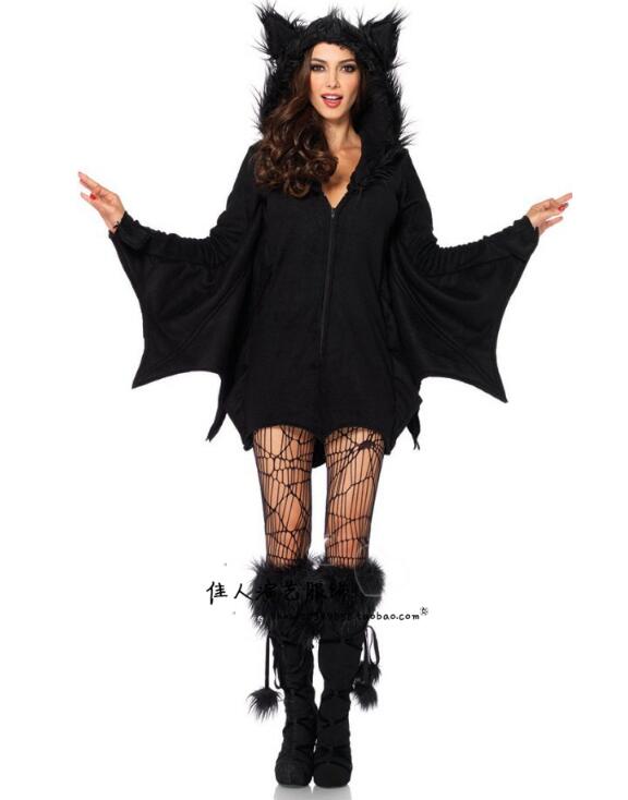 Balck Boze Vampier Kostuum Vrouwen Halloween Zwart Met Sokken