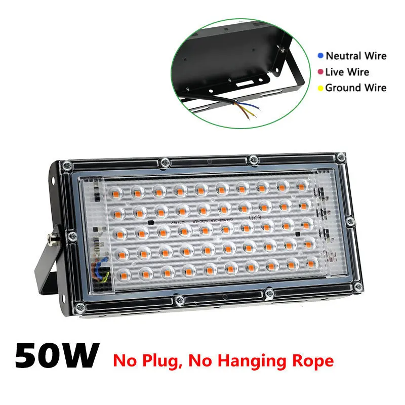 Phyto lampe 50W 100W 300W Phytolamp pour plantes spectre complet Led culture des plantes cultivateur Culture intérieure Led lampe de culture lampe Uv: Bleu