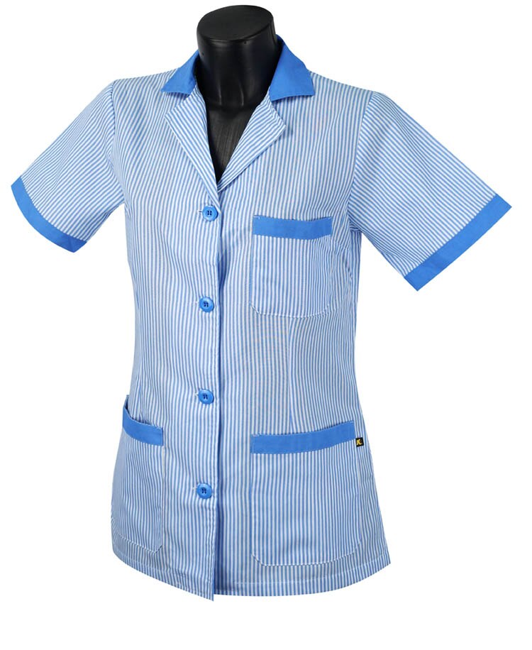 CASACA MUJER CUELLO SOLAPA RAYA UNIFORME ESTETICA MEDICO ENFERMERA DENTISTA LIMPIEZA VETERINARIA SANIDAD HOSTERERIA REF: T820: S