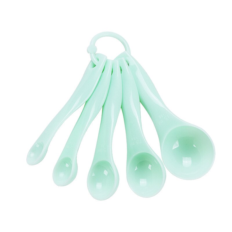 Silicone Kitchen Utensil Set 11 Pieces Kitchenware Set with Wooden Handle Nonstick Cookware, Green: Measuring Spoon