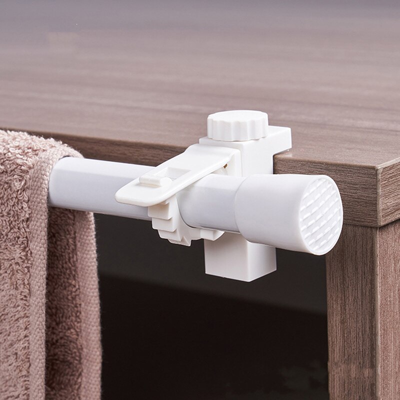 2pcs Adjustable Crossbar Rod Support Clamp Holder Curtain Rods bracket