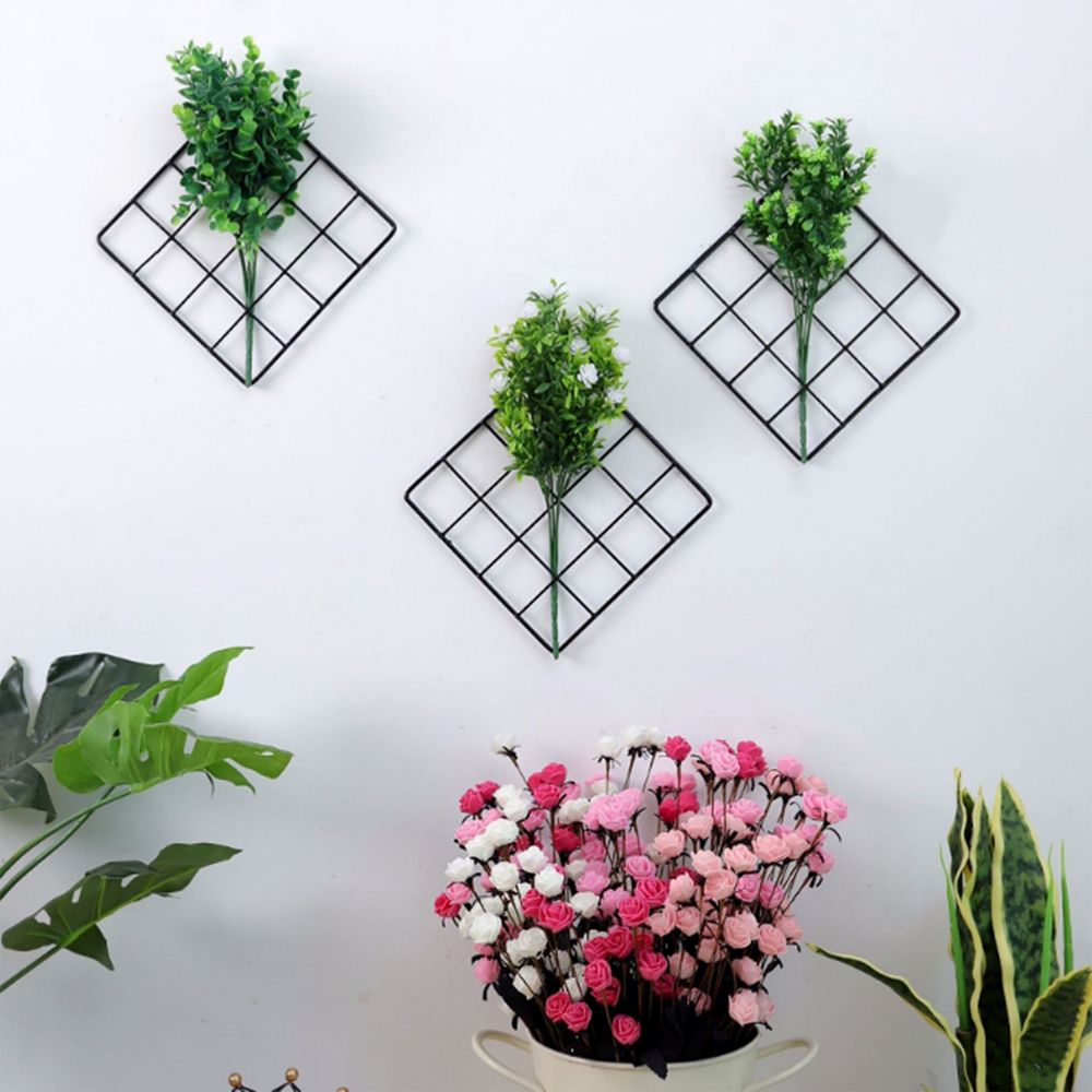 Nordic Style Metal Mesh Grid Wall Photos Grids Pictures Postcards Frame Iron Storage Rack Holder Home Bedroom DIY Decoration