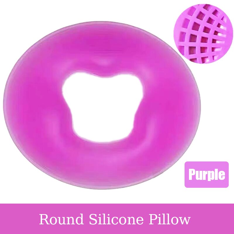 Non-Marking Non-Slip Face Pad Soft Spa Massage Silicone Face Relax Cradle Cushion Bolsters Pillow Pad Beauty Care Pillow: Non-Slip Purple